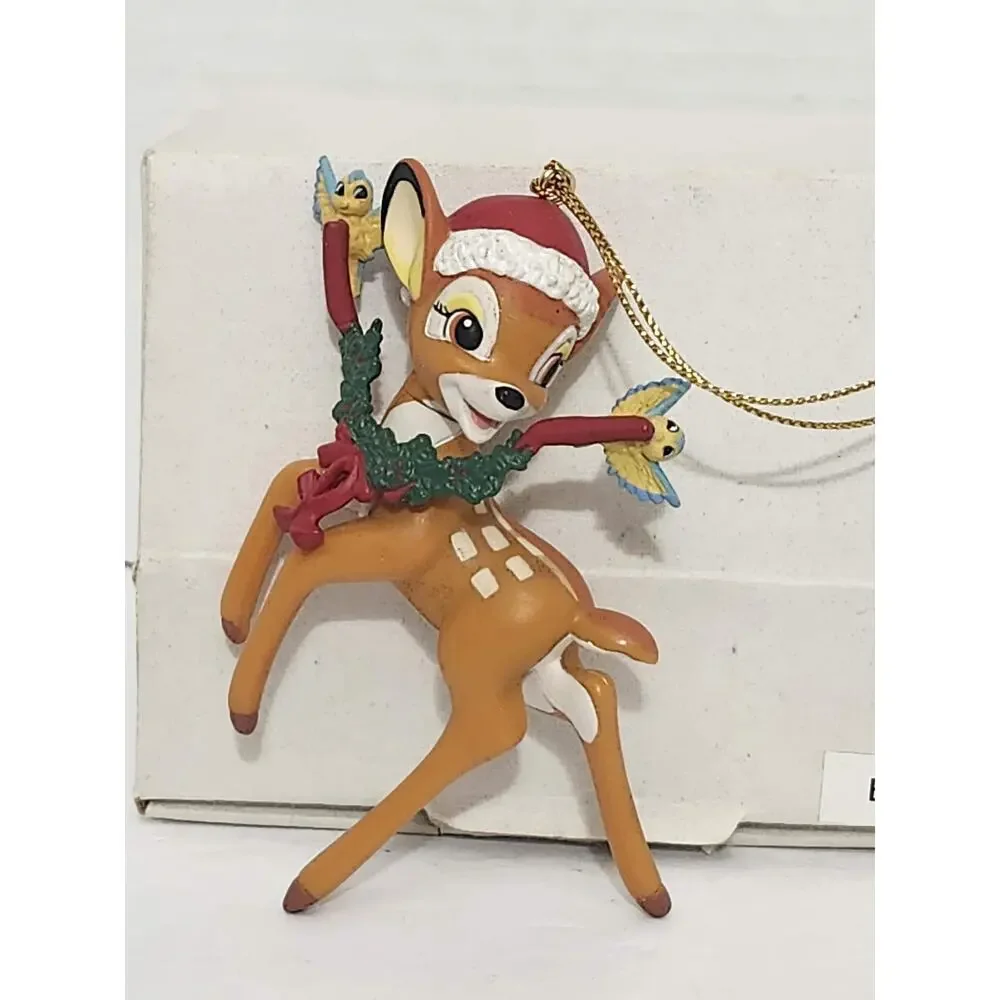 Vintage Disney Bambi Christmas Ornament Boxed Holiday Fawn Figurine